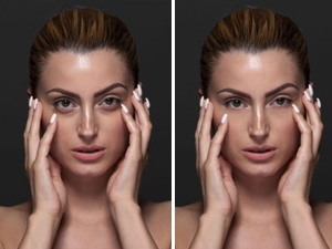 Как убрать синяки под глазами на фото