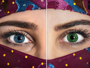 Изменить цвет глаз на фото