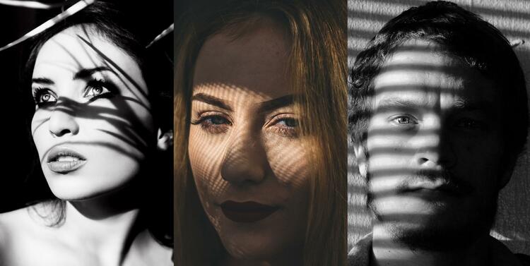 Тень на лице модели