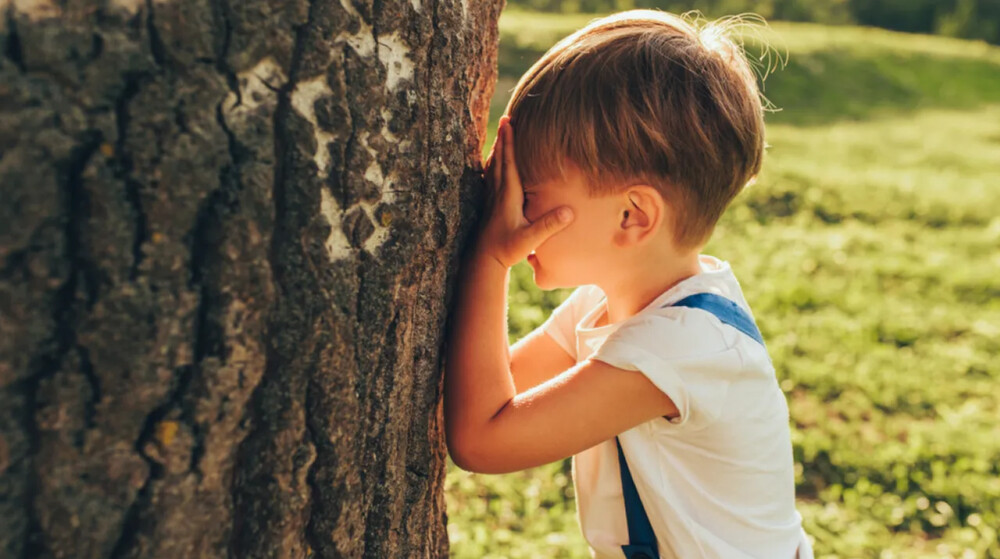 Съемка пряток в саду