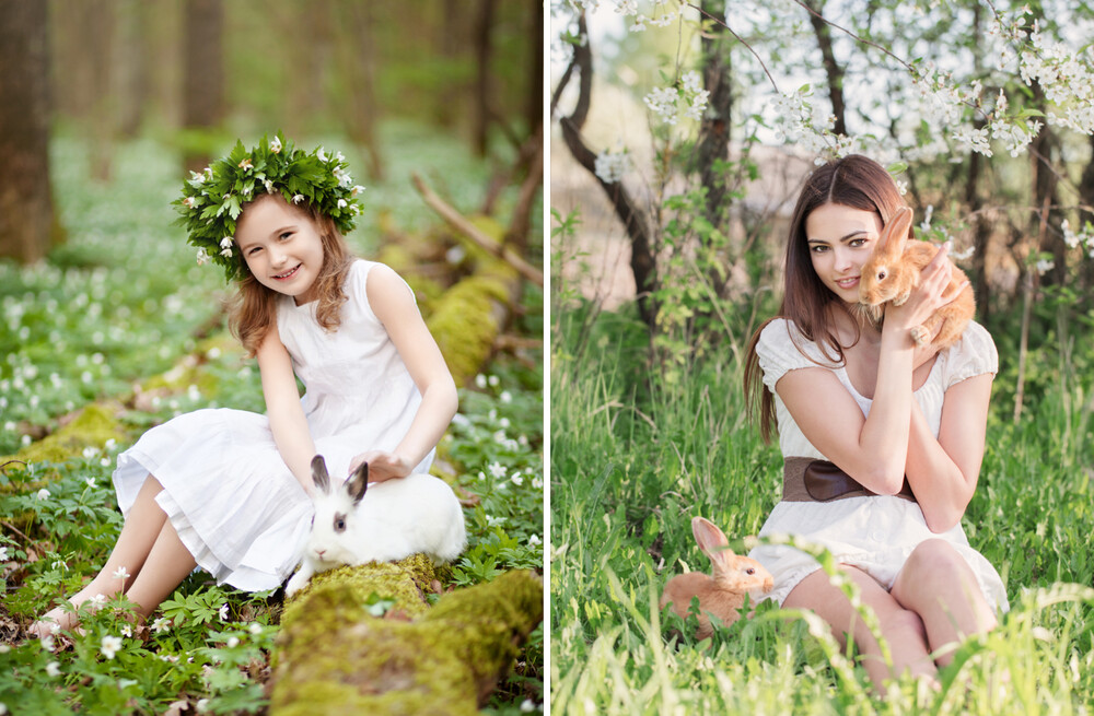 Фотосессия с кроликами