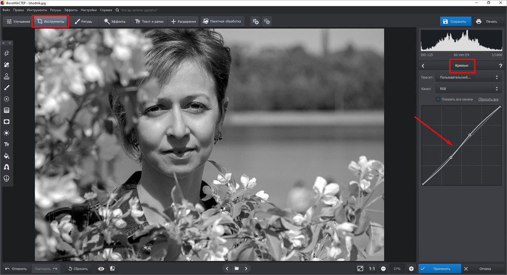 Работа с кривыми