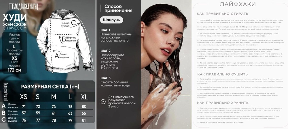 Изображения с характеристиками продукта