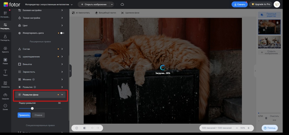 Обработка нейросетью
