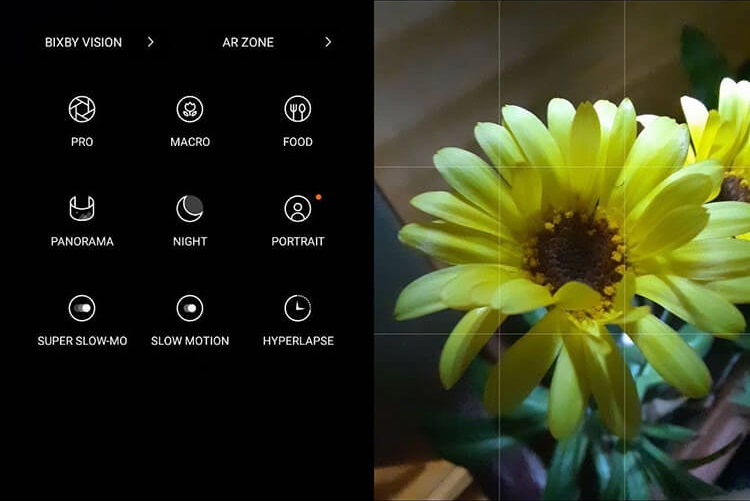 Меню смартфона