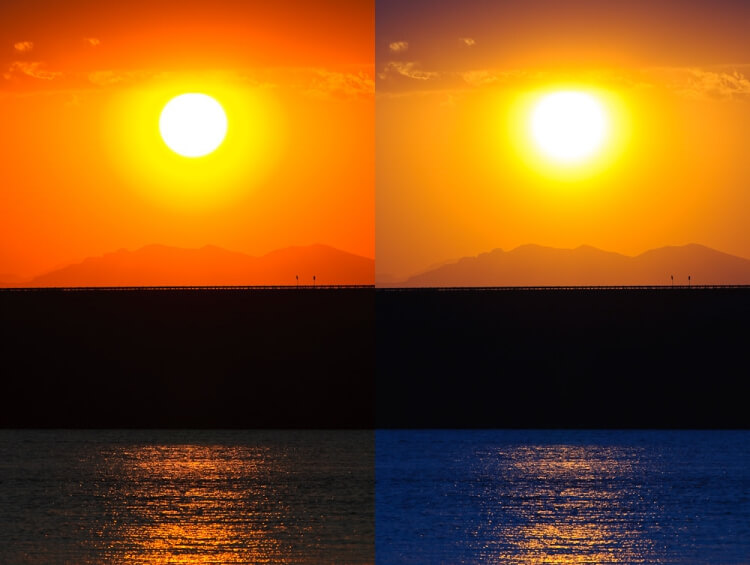 Разные оттенки заката